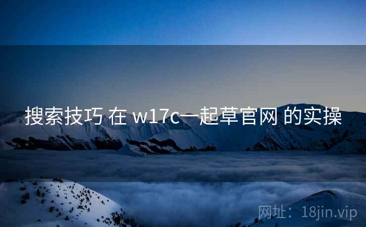 搜索技巧 在 w17c一起草官网 的实操 搜索技巧 在 w17c一起草官网 的实操