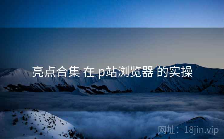 亮点合集 在 p站浏览器 的实操 亮点合集 在 p站浏览器 的实操