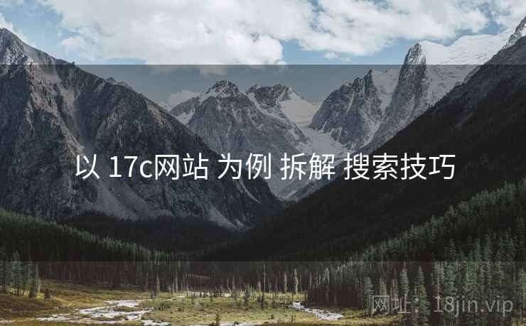 以 17c网站 为例 拆解 搜索技巧